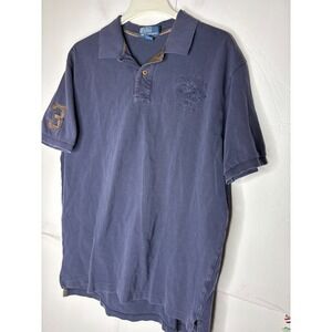 Polo Ralph Lauren Mens XL Navy Blue Short Sleeve RLPC Crest Polo Shirt No 3‎